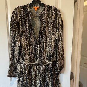 Joe Fresh Snake Print Dress - Black and Brown